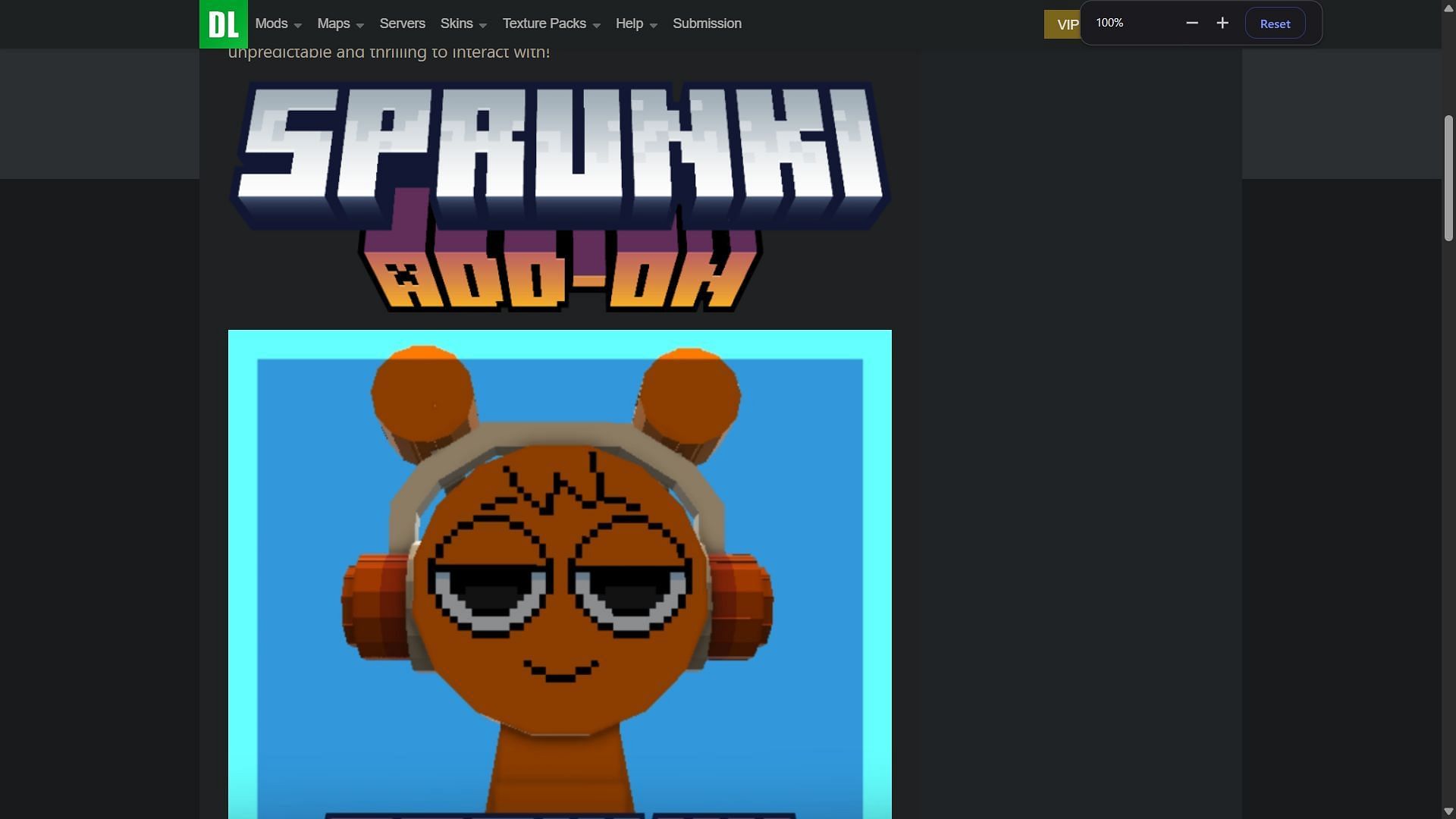 Sprunki Add-on can be downloaded from MCPEDL (Image via MCPEDL)